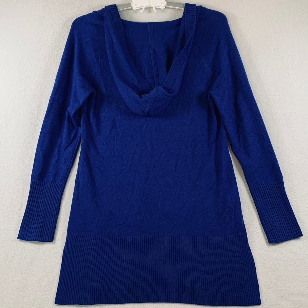 NWT New York &‎ Company Women's Pullover Hooded Knit Tunic Sweater Royal Blue S - Picture 6 of 12